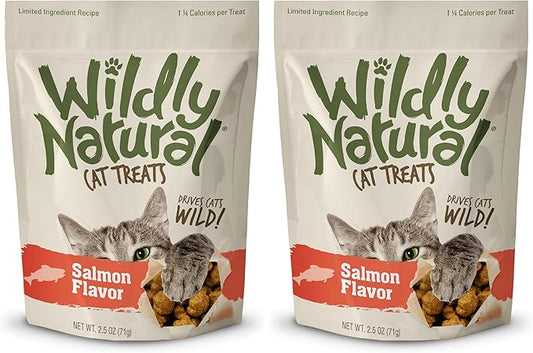 Wildly Natural Cat Treats, 2.5 Ounces, Salmon Flavor (Pack of 2)