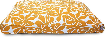 Yellow Plantation Medium Rectangle Indoor Outdoor Pet Dog Bed With Removable Washable Cover By Majestic Pet Products