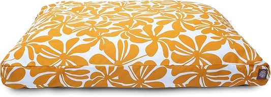 Yellow Plantation Medium Rectangle Indoor Outdoor Pet Dog Bed With Removable Washable Cover By Majestic Pet Products