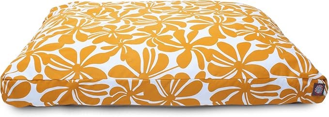 Yellow Plantation Large Rectangle Indoor Outdoor Pet Dog Bed With Removable Washable Cover By Majestic Pet Products