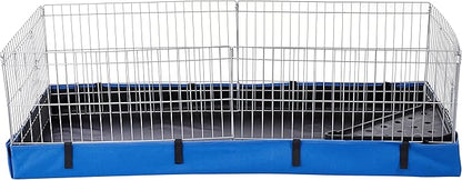 Amazon Basics - Comfortable Indoor-Outdoor Small Pet Guinea Pig Habitat Cage with Canvas Bottom, Blue, 46.65" L x 13.78" W x 23.62" H