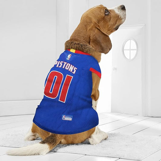 Pets First NBA DETROIT PISTONS DOG Jersey, X-Small - Tank Top Basketball Pet Jersey