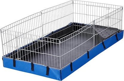 Amazon Basics - Comfortable Indoor-Outdoor Small Pet Guinea Pig Habitat Cage with Canvas Bottom, Blue, 46.65" L x 13.78" W x 23.62" H