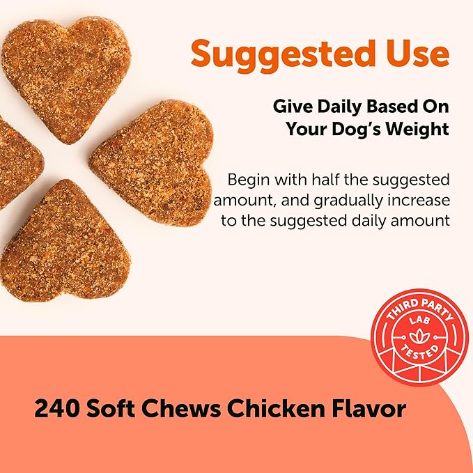 Micro Ingredients 25-in-1 Dog Multivitamin, 240 Soft Chews | Daily Essential Dog Vitamins and Supplements for Immune, Skin, Coat, Joints & Digestion Health* | Non-GMO, Chicken-Flavored