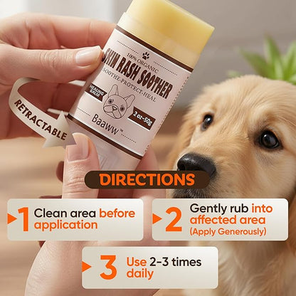 Dog Irritated Skin Relief - Hot Spot Soother Skin Treatment Moisturizer, Anti-Itch & Allergy Dog Lotion, All-Natural Rash Cream for Canines - Soothing Relief for Dry & Itchy Coat - Balm 2 oz