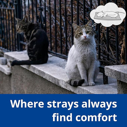 Outdoor Heated Cat Bed, Soft Pet Heating Pad with Steel-Wrapped Cord, Outside Pet Warmer for Feral Cats and Dogs, 19.7" x 15.7", 40 Watts