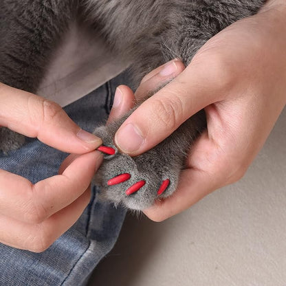 Kitty Caps Nail Caps for Cats, Pure White & Coral Red - Safe, Stylish & Humane Alternative to Declawing Stops Snags & Scratches, X-Small (Under 5 lbs), 40 Count - 3 Pack