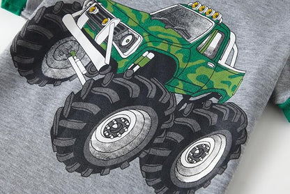Popshion Boys Pajamas 100% Cotton Toddler Clothes Summer Pjs for Boy Planet Dinosaur Sleepwear Kids Short Sets 2-10 Years