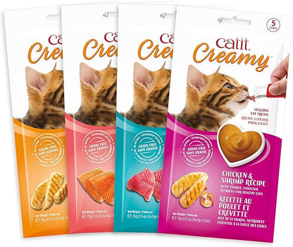 Catit Creamy Lickable Cat Treat – Hydrating and Healthy Treat for Cats of All Ages - Tuna, 10-Pack