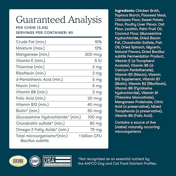 Fera Pets Dog Multivitamin Chews with Glucosamine and Probiotics - Essential Dog Vitamins & Minerals - Promotes Healthy Digestion & Joints - Boosts Skin & Coat Health with Omega-3s - 10 Soft Chews