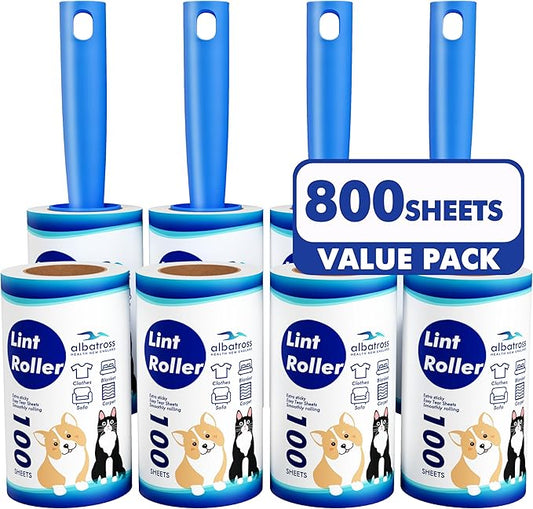 Lint Rollers for Pet Hair Extra Sticky, 800 Sheets Mega Value Set Lint Rollers for Pet Hair Removal, Dog and Cat Lint Remover for Clothes, Furniture, Carpet