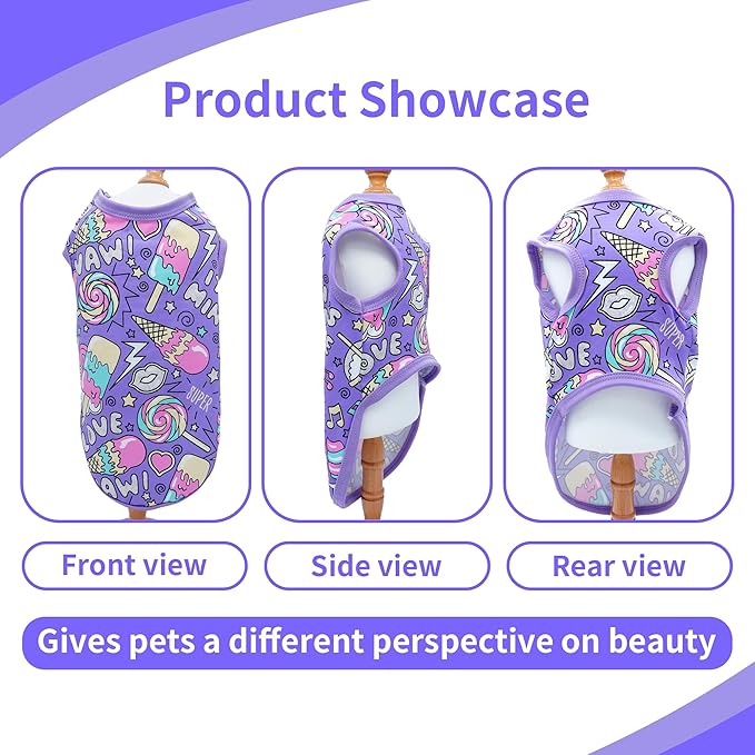 8PCS/Pack Dog Shirts Pink for XL Dog Girl Female Sleeveless Clothes T Shirts Tank Top Tee Vest