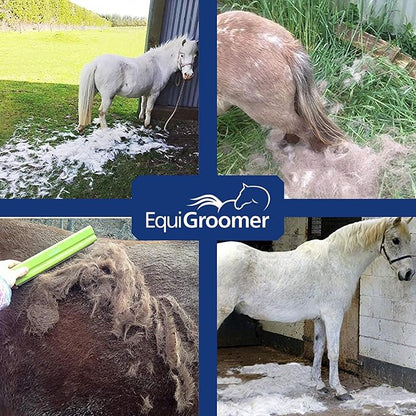 EquiGroomer Deshedding Brush, 8-Inch for Horses and Large Pets, Purple, Removes Loose Dirt, Hair, and Fur, Professional Undercoat Grooming Tool