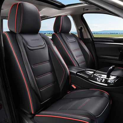 Coverado Car Seat Covers, Front Covers for Cars, Car Seat Cover Front Seats, Car Seat Protector Waterproof, Leather Cushion, Universal Interior Covers Seat Protectors for Most Cars