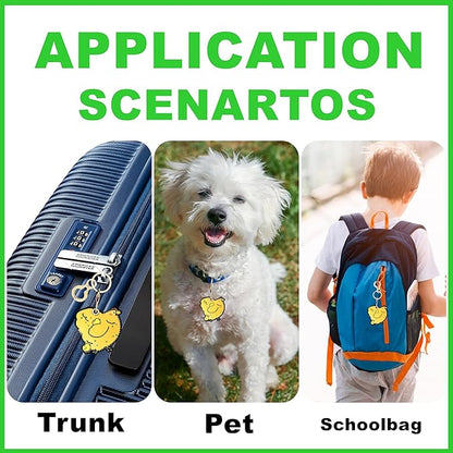 Leather Airtag Keychain Case Holder,Cute Protective Apple Air Tag Cover with Key Ring,Anti-Scratch Hidden Finder GPS Tracker Case for Wallet Keys,Bag,Pets,Backpack(ChickC)