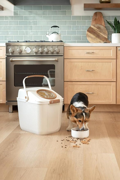 Harry Barker Lightweight Airtight Pet Food Storage Container, Eco-Friendly Recycled Plastic with Easy-Access Lid, Holds up to 25 lb Dry Dog or Cat Food