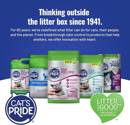 Cat's Pride Max Power: UltraClean Low Tracking Multi-Cat Clumping Litter - Keeps Paws & Home Clean - Up to 10 Days of Powerful Odor Control - 99% Dust Free - Unscented, 15 Pounds