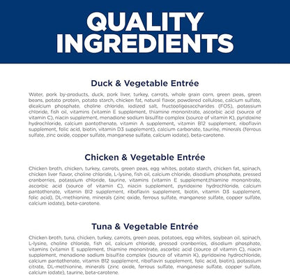 Hill's Science Diet Adult 1-6 Sensitive Stomach & Sensitive Skin Wet Cat Food, Variety Pack: Chicken, Tuna, & Duck, 2.9 oz. Cans, 12-Pack