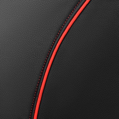 CAR PASS Leather Back Seat Cover,Piping Waterproof Bench Seat Cover, Rear Seat Cover Universal Fit for Cars Sedans SUVs Truck 95% Automotive Interior Backseat Car Covers (Rear,Black and Red)