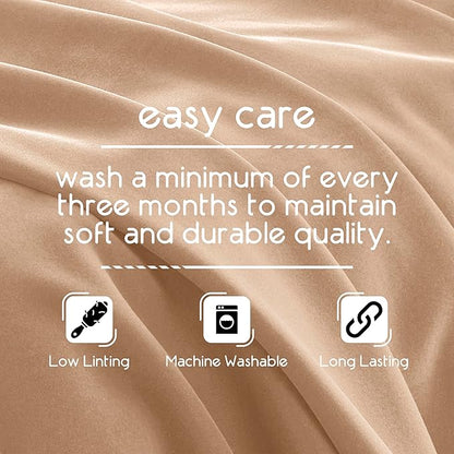 Vellux Original King Blanket - Soft Nylon Insulated Blanket for Bed Couch - Lightweight Machine Washable All Season - Pet Friendly Durable Wont Pill or Lint - 108x90 – Beige