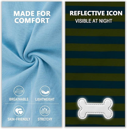 KYEESE 2Pack Dog Shirt, Soft Striped Dogs T Shirts, Lightweight Doggie Tank Top Cat Clothes, Sleeveless Dog Shirt for Small Dogs, Stretchy Pet Vest, Blue, Small
