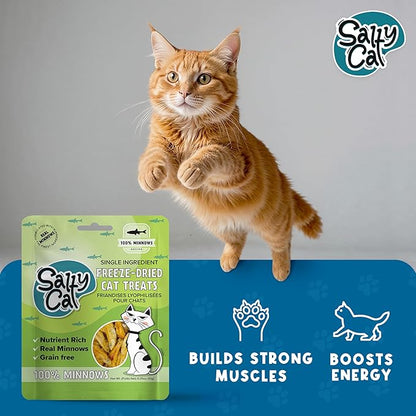 Salty Cat 100% Natural Freeze-Dried Minnows Cat Treats, 10g (12 Pack)
