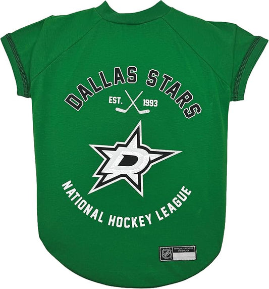 NHL Dallas Stars Tee Shirt for Dogs & Cats, Medium. - Are You A Hockey Fan? Let Your Pet Be An NHL Fan Too!