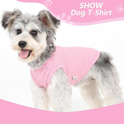 2 Pack Dog Clothes for Small Dogs Summer Dog Shirt Vest Girl Boy Lightweight Puppy T-Shirts Blank Soft and Cool Pet Clothing Sleeveless Medium Large Dog Outfit (Pink+D-Pink, XX-Large)