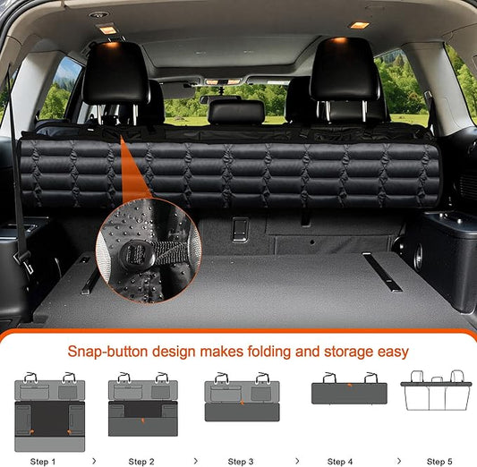 Reliadura SUV Cargo Liner for Dogs, Waterproof Pet Cargo Cover with Bumper Flap Protector, Scrachproof Non-Slip Dog Seat Mat for SUVs, Large Size Cargo Liner Universal Fit Black