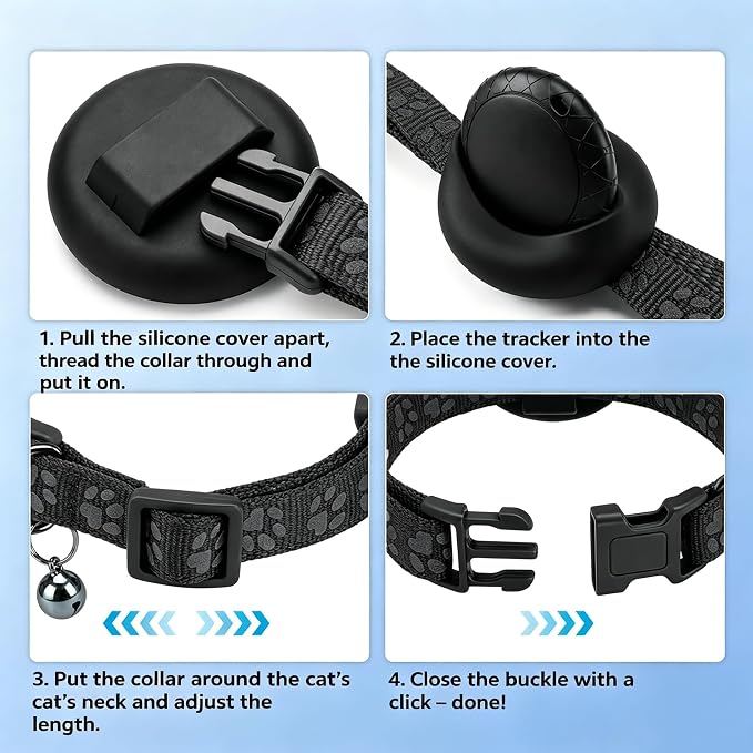 GPS Tracker for Dogs and Cats (No Subscription Required), GPS Tracker for Pet Collars, 【Apple MFi Certified】Works with iOS Find My, Global Real-Time Tracking, IP67 Waterproof, Suitable for Cats, Dogs
