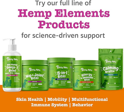 Zesty Paws Salmon Omega Oil Hemp for Dogs and Cats with Wild Alaskan Salmon Oil Omega 3 and 6 Fatty Acids with EPA DHA for Pets Supports Normal Skin Moisture and Immune System Function 32oz