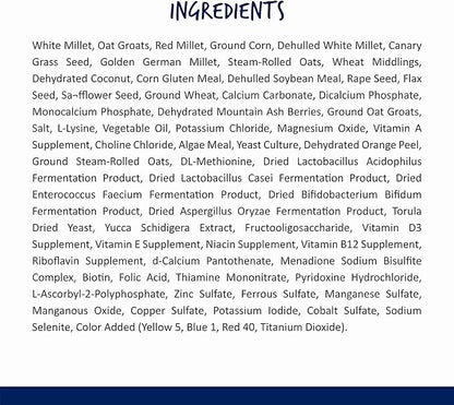 Vitakraft Menu Premium Parakeet Food - Vitamin-Fortified - Daily Pet Bird Food, 2.5 pounds