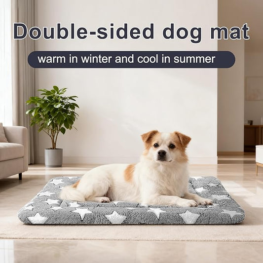 pobopobo Dog Bed Mat, Reversible Crate Pads for Small/Medium/Large Dogs & Cats Sleeping, Portable & Soft, Dog Beds Crate Pad M(30"*20"*1.5")