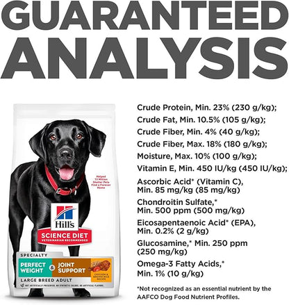 Hill's Science Diet Adult Perfect Weight & Joint Support Large Breed Dry Dog Food, Chicken, 25 lb. Bag