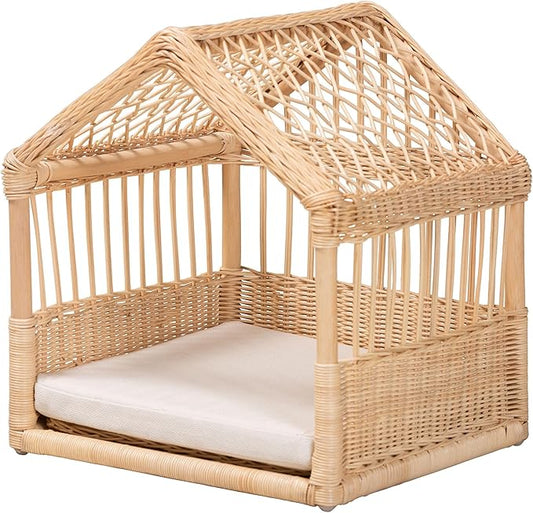 bali & pari Pieta Modern Bohemian Natural Rattan Pet Bed