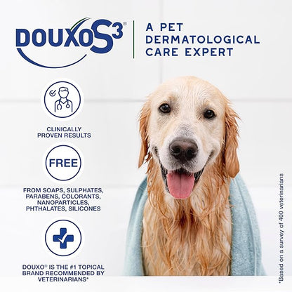 Douxo S3 Seb Shampoo, Contains 0.5% Ophytrium, Odor Control & Seboregulating, For Oily to Flaky Skin, Seborrhea, For Dogs and Cats, 16.9 fl. oz. (500mL)