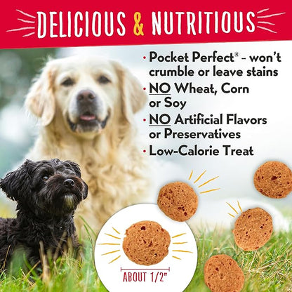 Charlee Bear Crunch Grain Free Dog Treats, Chicken, Pumpkin and Apple, 2 Ounce Resealable Bag, Low Calorie Training Treats for Dogs, Limited Ingredient, Healthy, Crunchy Dog Snacks, Made in USA