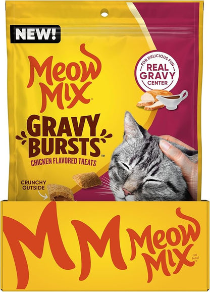 Meow Mix Gravy Bursts Chicken Flavored Cat Treats, 6.3 Oz. Bag (Pack of 5)