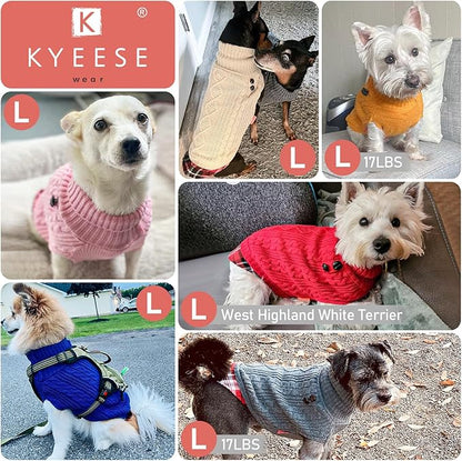 KYEESE Dog Sweater Warm Turtleneck Small Dogs Sweater Stretchy Comfy Pet Coat for Fall Winter Cold Weather Soft Pullover Dog Sweaters for Small Dogs Girl