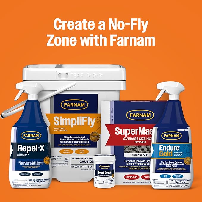 Farnam Repel-X Insecticide & Repellent Water-based Fly Spray for Horses, Dogs and Premises, 32 Ounces