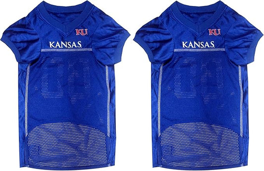 NCAA College University of Kansas Jayhawks Mesh Jersey for Dogs & Cats, Large. Licensed Big Dog Jersey with Your Favorite Football/Basketball College Team (Pack of 2)