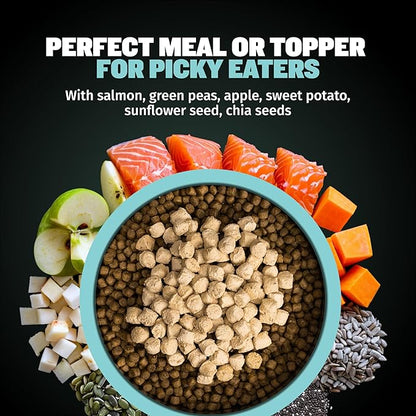 Bully Max Freeze-Dried Raw Dog Food Toppers for Puppies & Adult Dogs - Salmon with Real Fruits & Veggies - Meal Enhancers with Vitamins & Minerals - Feed as Puppy Treat or Dog Meal - 3 Pack