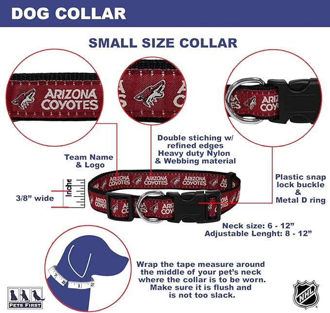 Pets First NHL Collar for Dogs & Cats. Adjustable, Cute, & Stylish! The Ultimate Hockey Fan Collar!