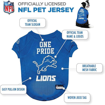 Pets First NFL Detroit Lions Raglan Jersey One Pride - Size Large. Cutest Football Jersey for Dogs & Cats