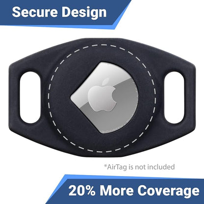 GoTags Personalized AirTag Dog Collar Holder, Engraved Tracker Case for Pet Collar, Custom Text with Phone Number, Slide On Tag for GPS Nameplate, Track Dogs with Apple iPhone, 4 Colors (Small)