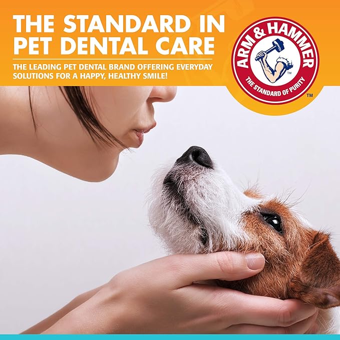 Arm & Hammer for Pets Fresh Breath Enzymatic Dog Dental Care Kit, Dog Toothpaste Kit with Toothbrush and Finger Brush for Tartar Control and Oral Hygiene, Chicken Flavor, 2.5 oz, 3-Piece Kit - 48 Pack