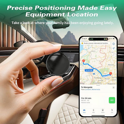 GPS Tracker for Vehicles.Mini Hidden Magnetic GPS Tracker for Vehicles - Full Global Coverage, No Subscription or SIM Card Required - Perfect for Cars, Assets, Pets, Kids, and Seniors!(Black Circle)