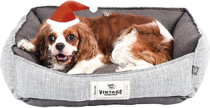 FluffyDream Small Dog Bed, Super Soft Pet Bed Furniture, Suitable for Dogs Up to 30lbs, 24'' x 20'', Grey