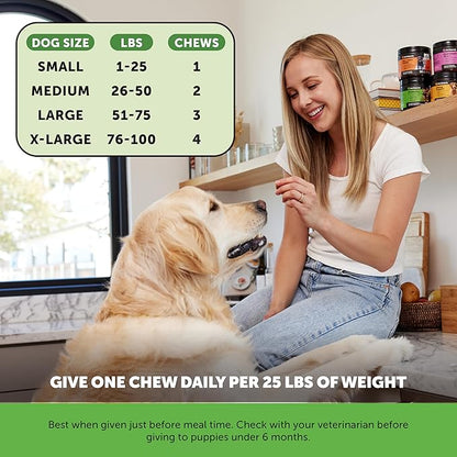 6 Billion CFU Dog Probiotics with Prebiotics, Digestive Enzymes, & Fiber - Relief for Occasional Diarrhea, Gas, Bloating & Itchy Skin - Daily Gut Health & Immune Support for All Dogs (Pumpkin, 90 ct)
