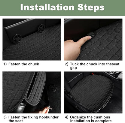 VarCozy Linen Car Seat Covers, Bottom Breathable Seat Covers for Cars for All Seasons with Non-Slip Protector, Universal Seat Covers for Cars, SUVs, Trucks